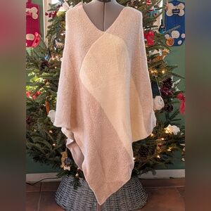 Anthropologie Cream and Tan Poncho